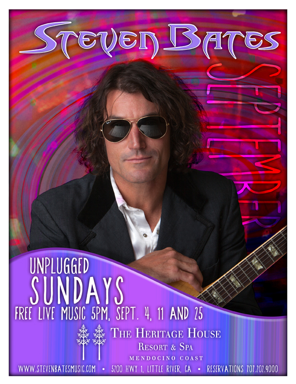 Steven Bates playing unplugged at Heritage House Sundays in September