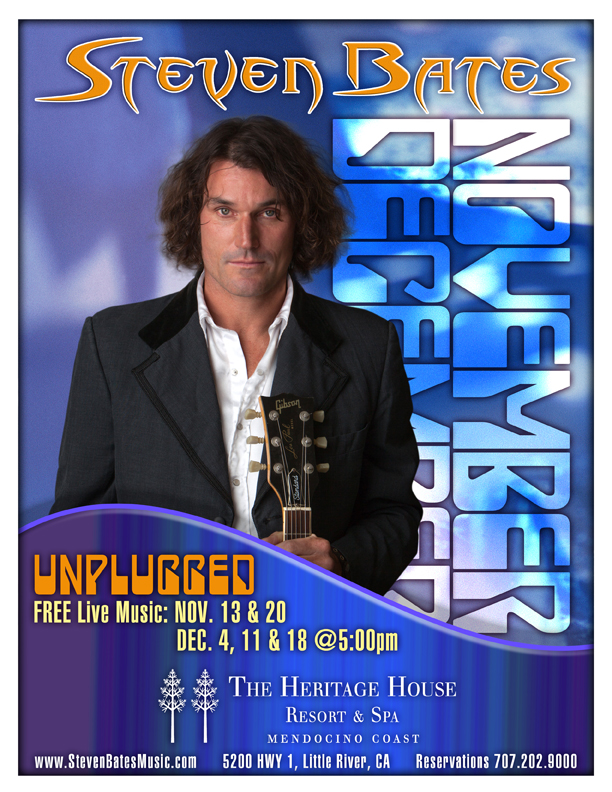Steven Bates playing unplugged at Heritage House Sundays in November and December